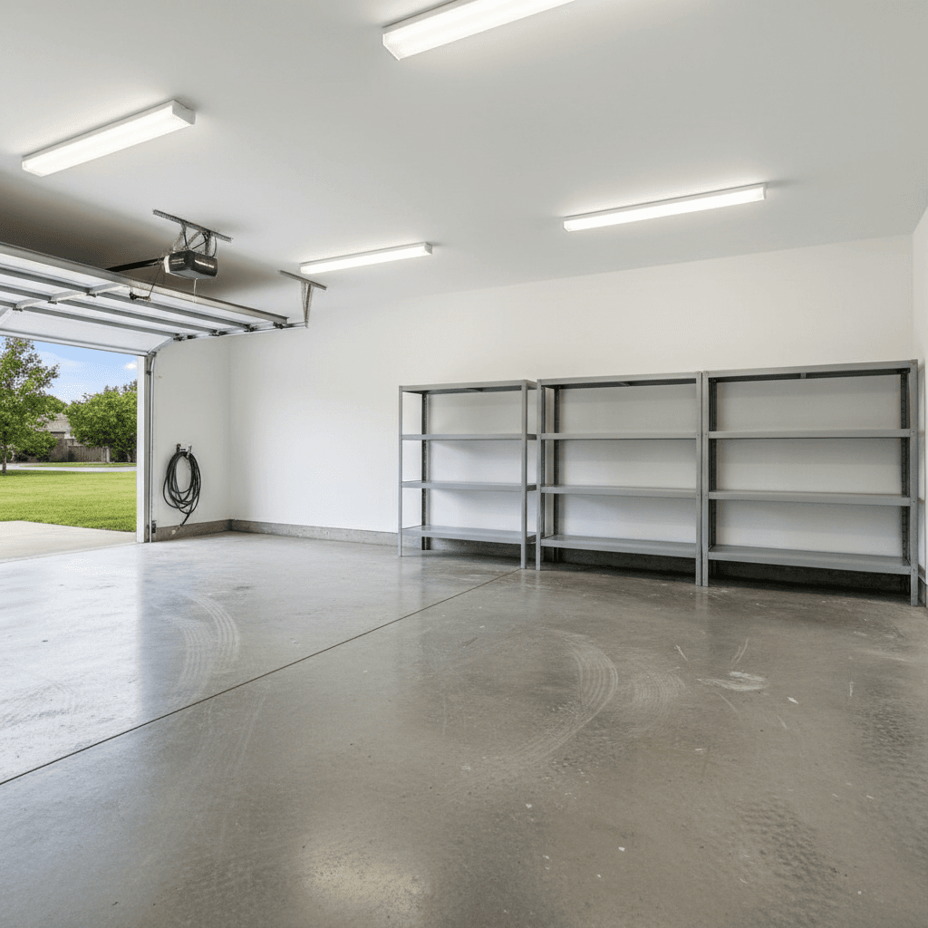 Clean empty garage after junk removal