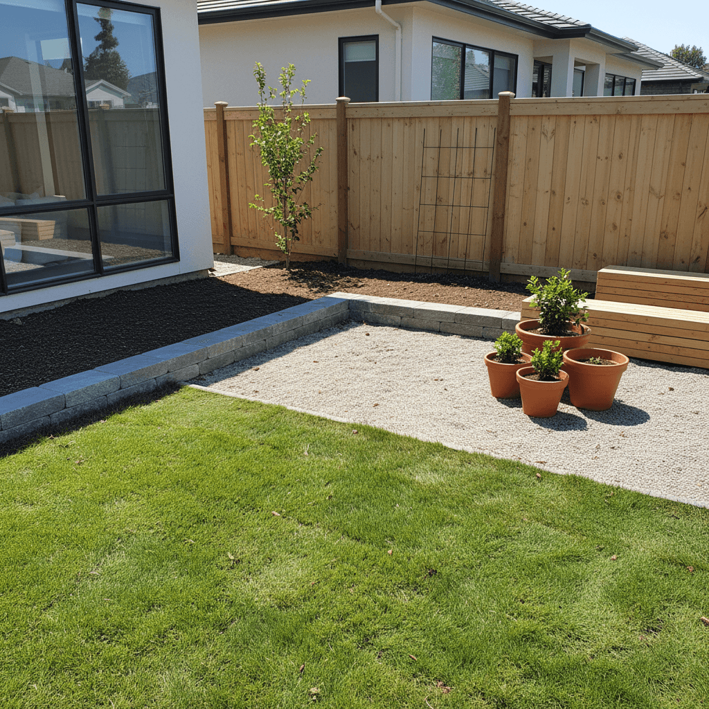 Cleared yard space ready for outdoor use