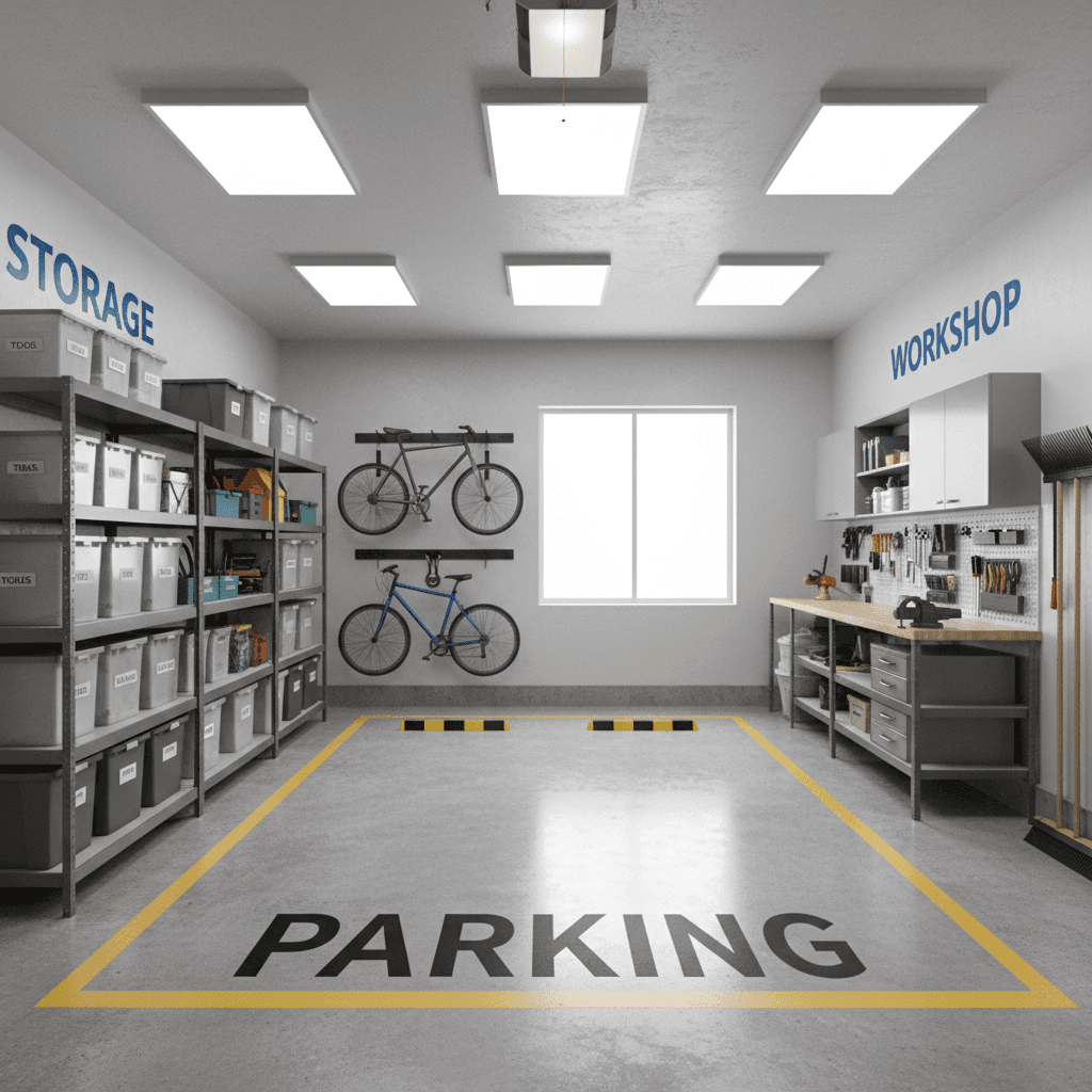 Well organized garage space after Sunny Coast Junk Removal service