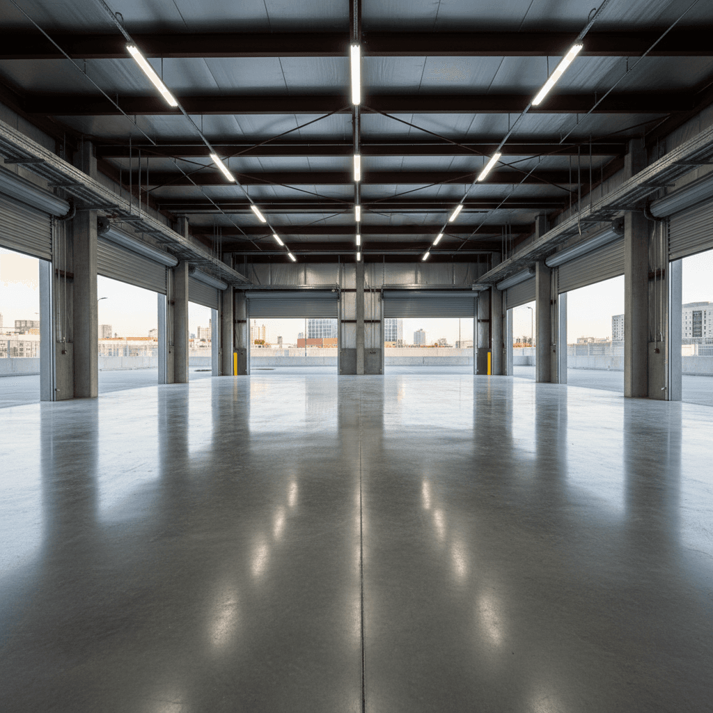 Empty garage space after complete junk removal