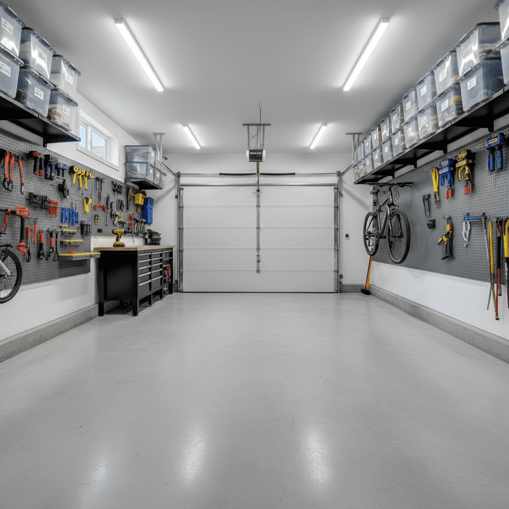 Clean organized garage after junk removal service