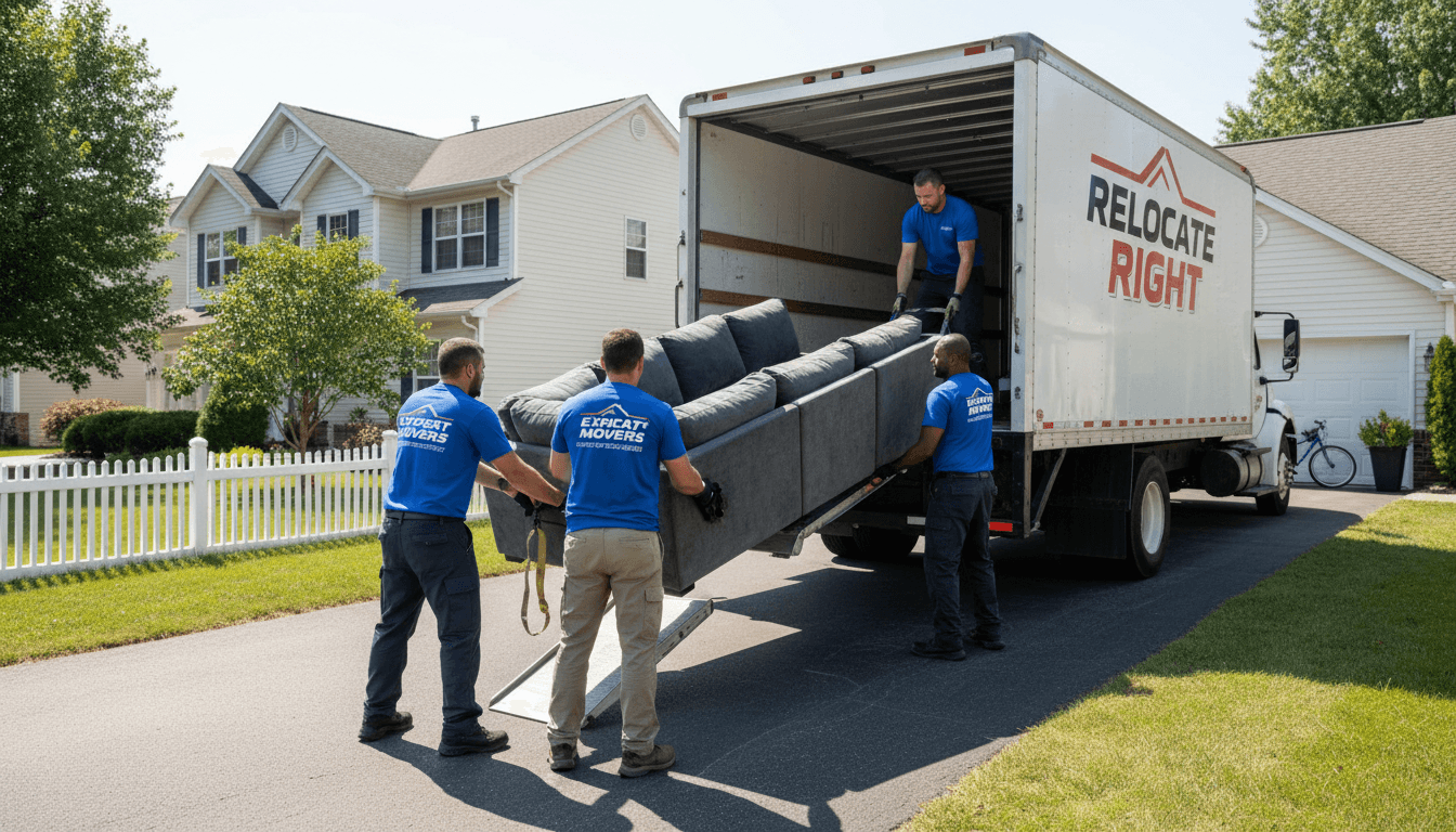 Sunny Coast Junk Removal crew efficiently loading furniture into truck
